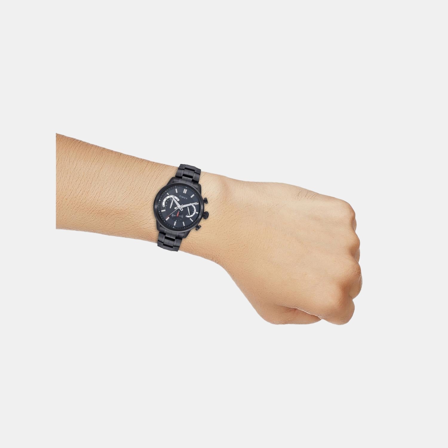 E Class Men Quartz Black Dial Chronograph Stainless Steel Watch TWEG18605