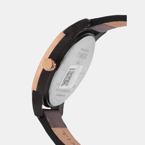 Fashion Men Quartz Brown Dial Multi-Function Leather Watch TWEG18903
