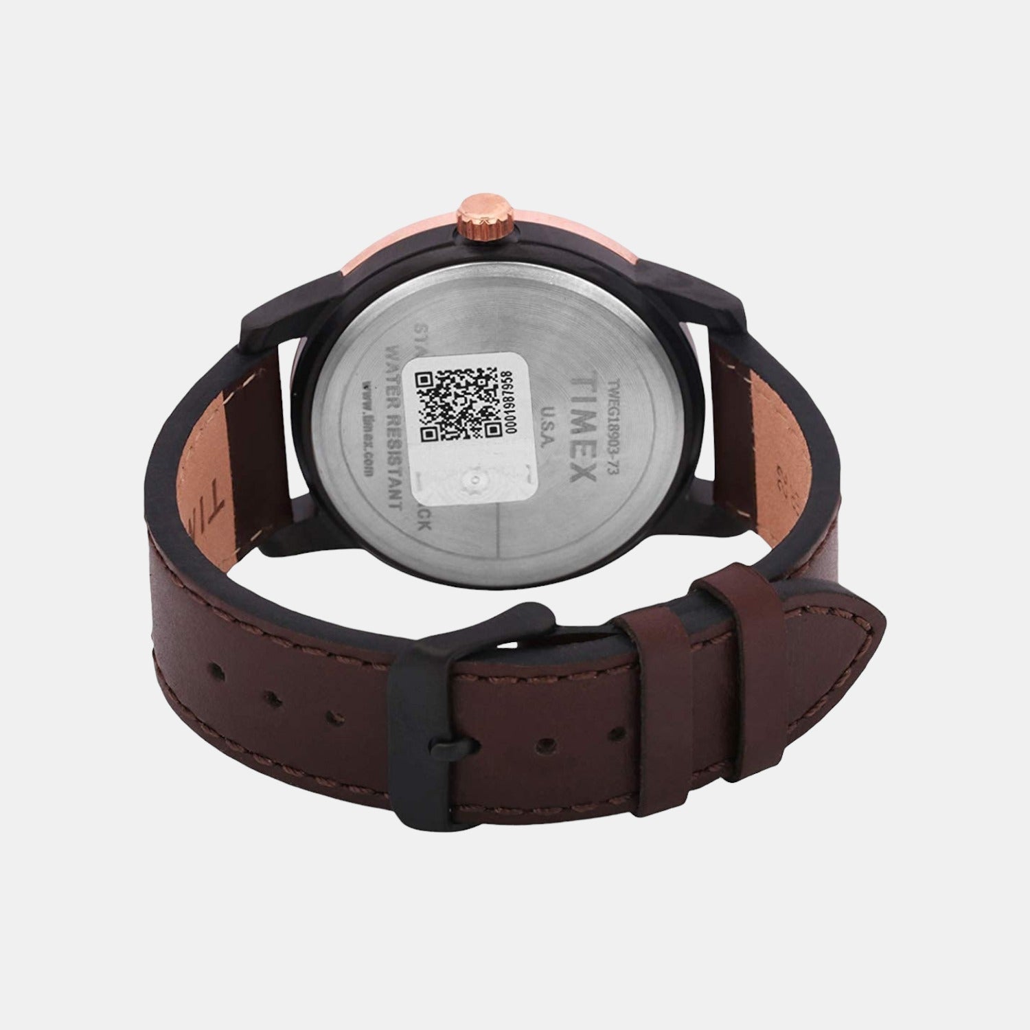 Fashion Men Quartz Brown Dial Multi-Function Leather Watch TWEG18903
