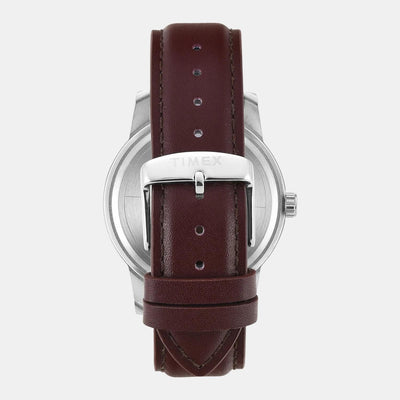 Fashion Men Quartz Blue Dial Multi-Function Leather Watch TWEG18906