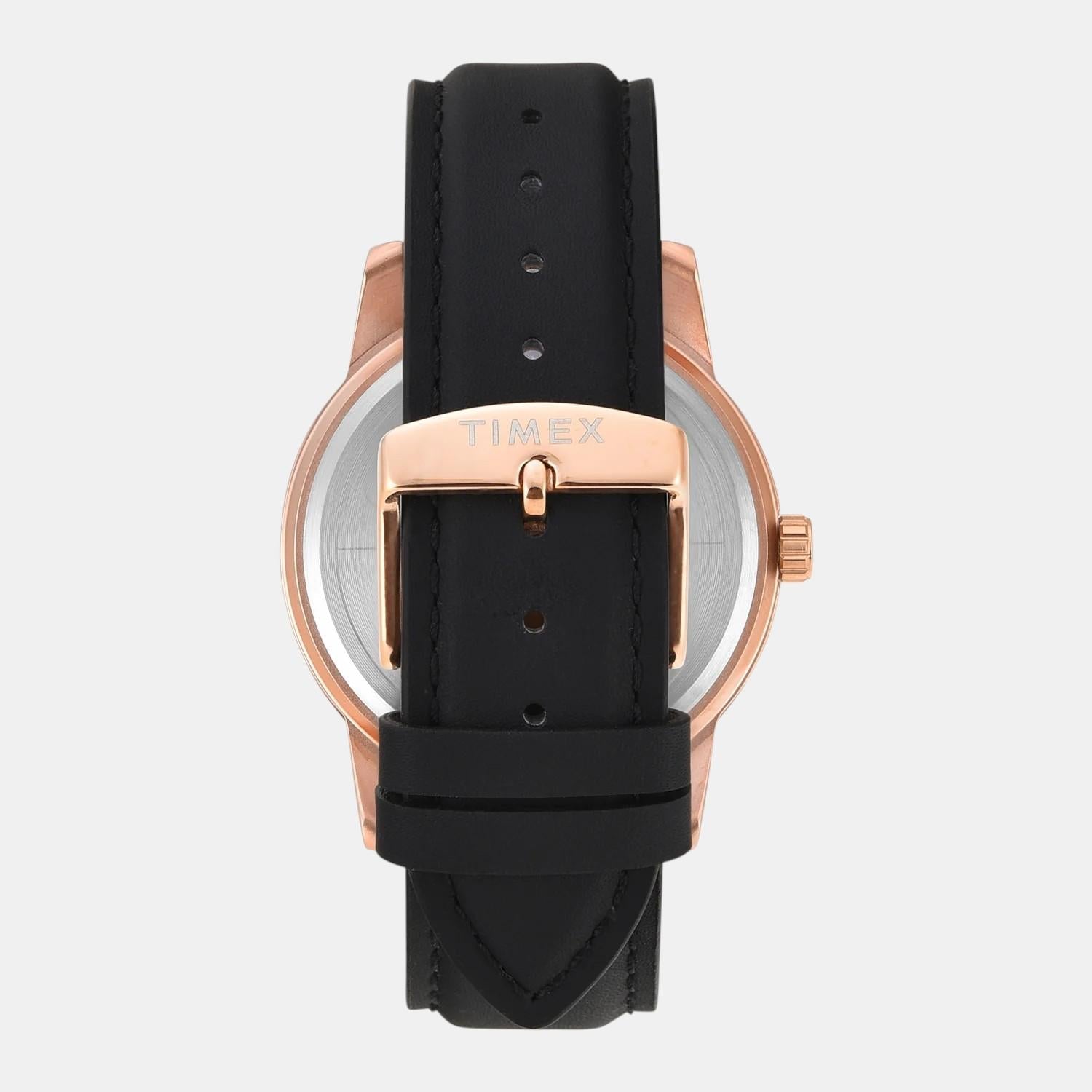 Fashion Men Quartz Silver Dial Multi-Function Leather Watch TWEG18908