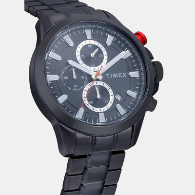 E Class Men Quartz Black Dial Chronograph Stainless Steel Watch TWEG19301