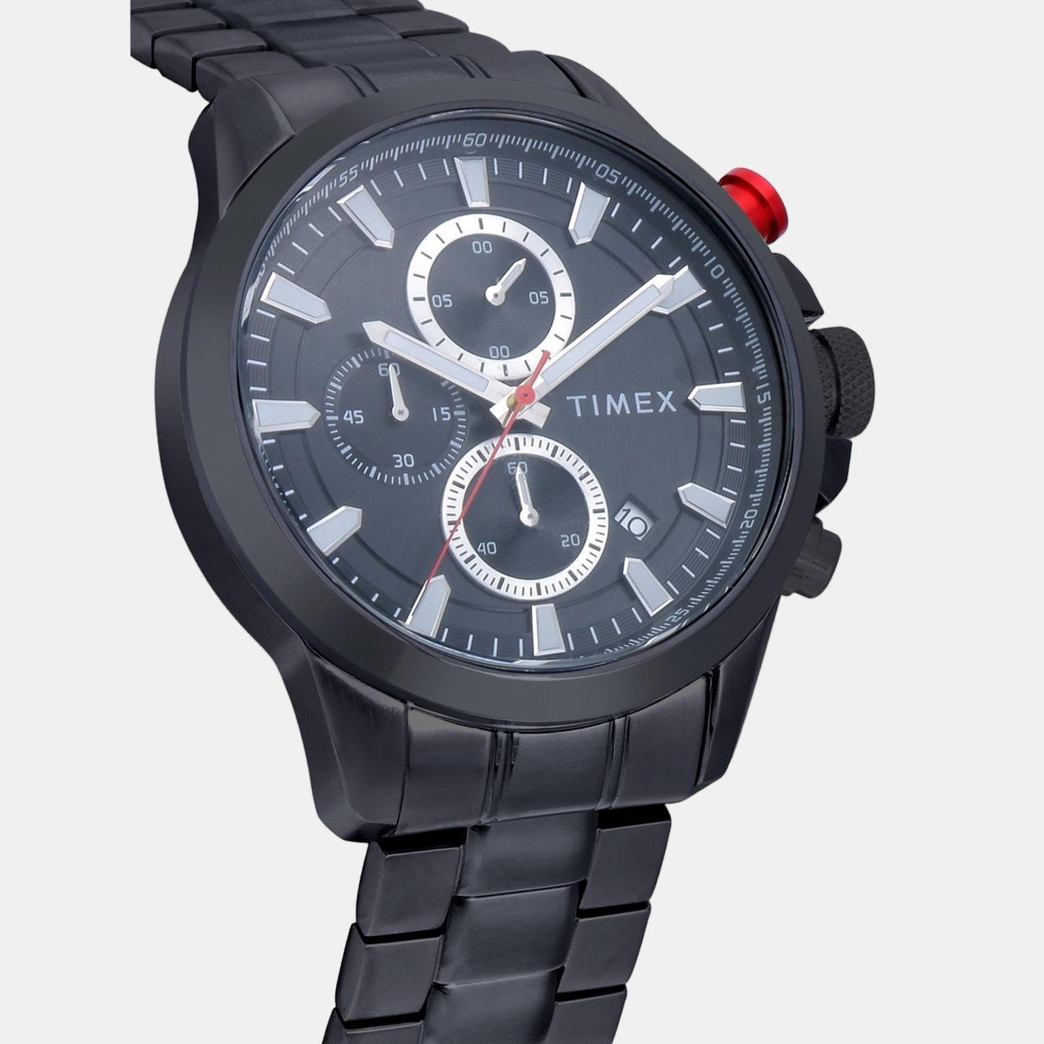 E Class Men Quartz Black Dial Chronograph Stainless Steel Watch TWEG19301