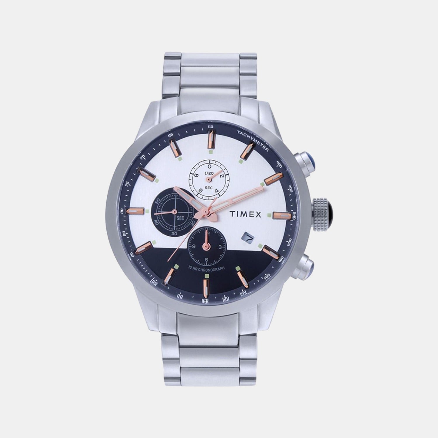 E Class Men Quartz Silver Dial Chronograph Stainless Steel Watch TWEG19400