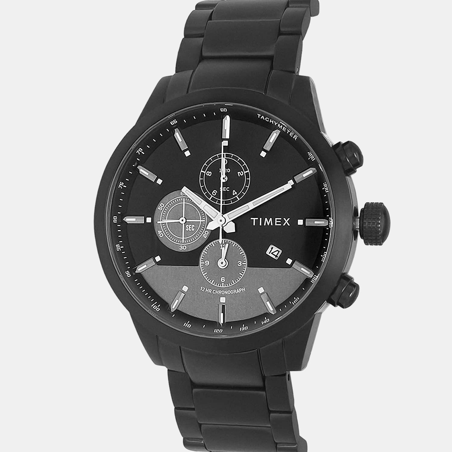 E Class Men Quartz Black Dial Chronograph Stainless Steel Watch TWEG19401