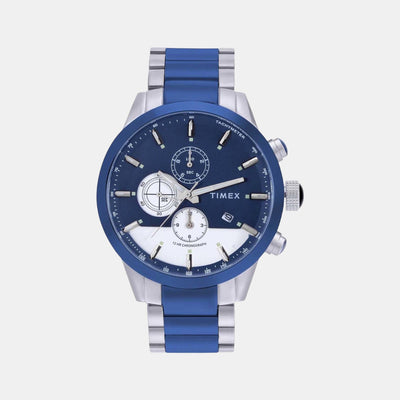 E Class Men Quartz Blue Dial Chronograph Stainless Steel Watch TWEG19404