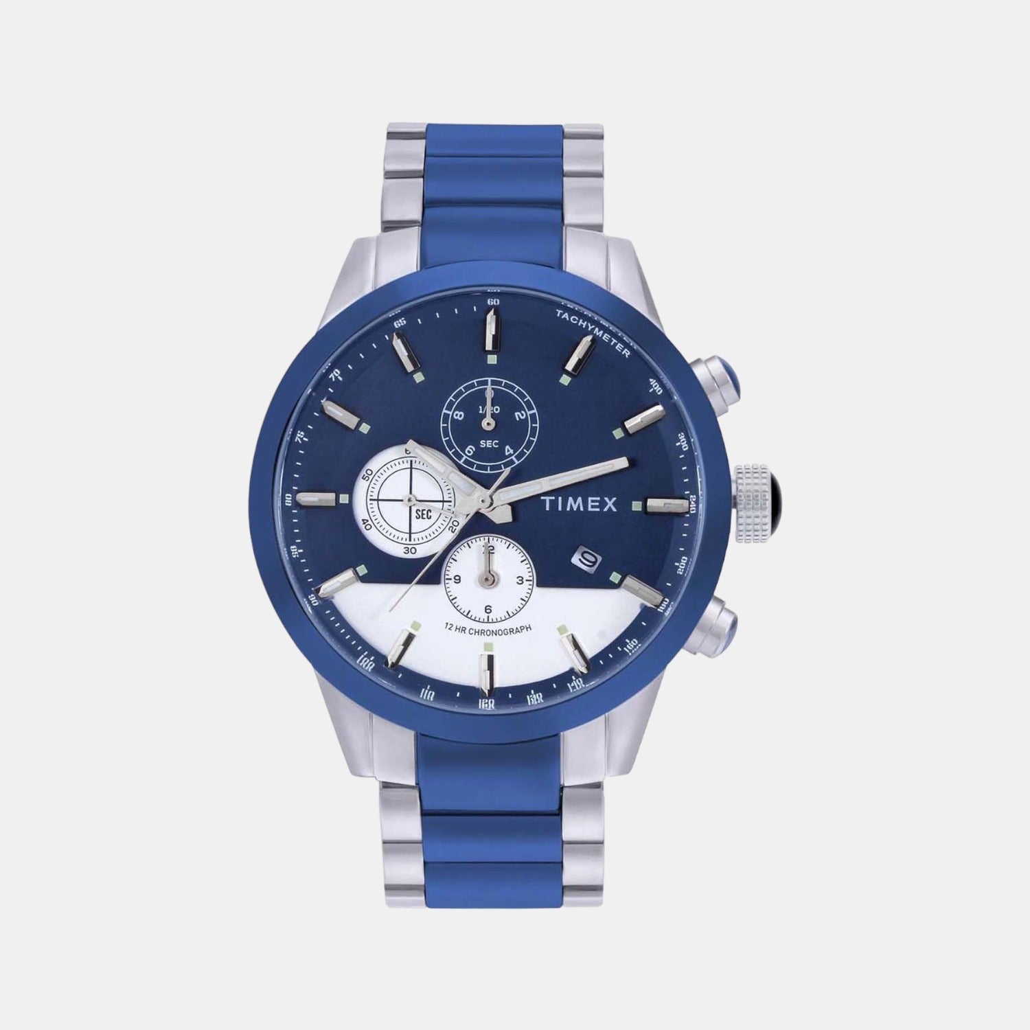 E Class Men Quartz Blue Dial Chronograph Stainless Steel Watch TWEG19404