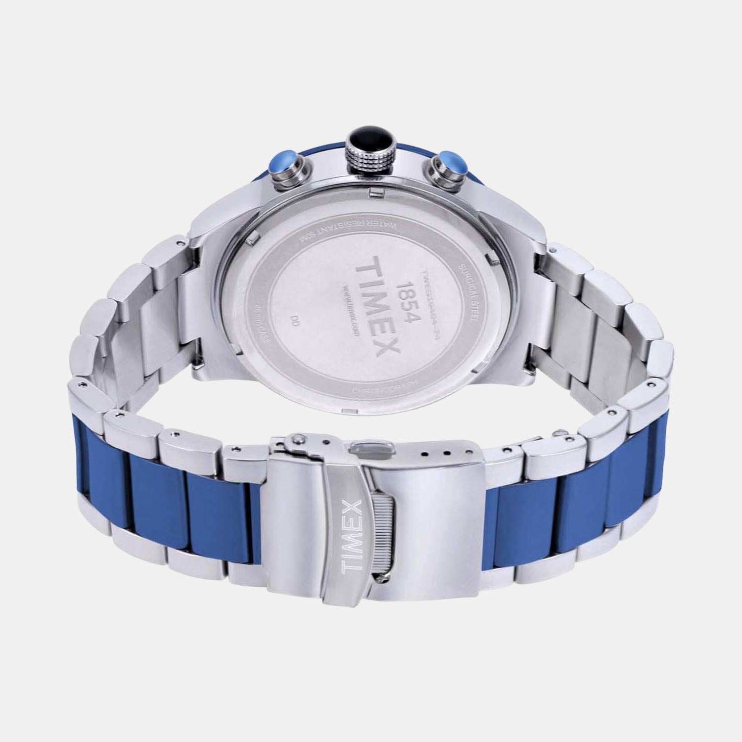E Class Men Quartz Blue Dial Chronograph Stainless Steel Watch TWEG19404