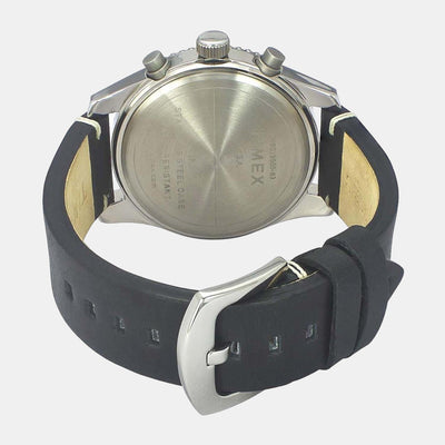 Fashion Men Quartz Black Dial Chronograph Leather Watch TWEG19500