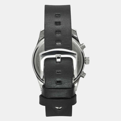 Fashion Men Quartz Black Dial Chronograph Leather Watch TWEG19500