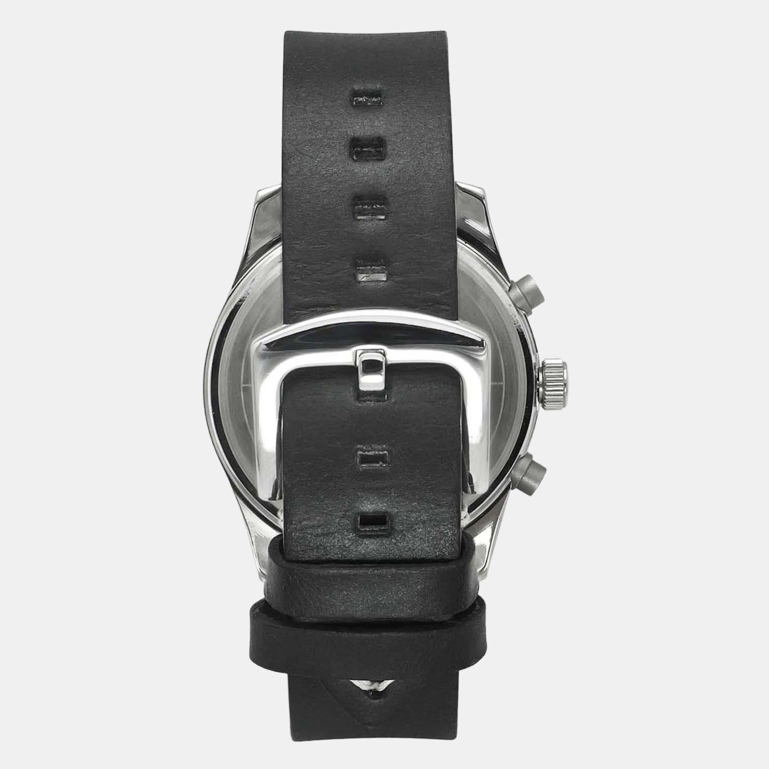 Fashion Men Quartz Black Dial Chronograph Leather Watch TWEG19500