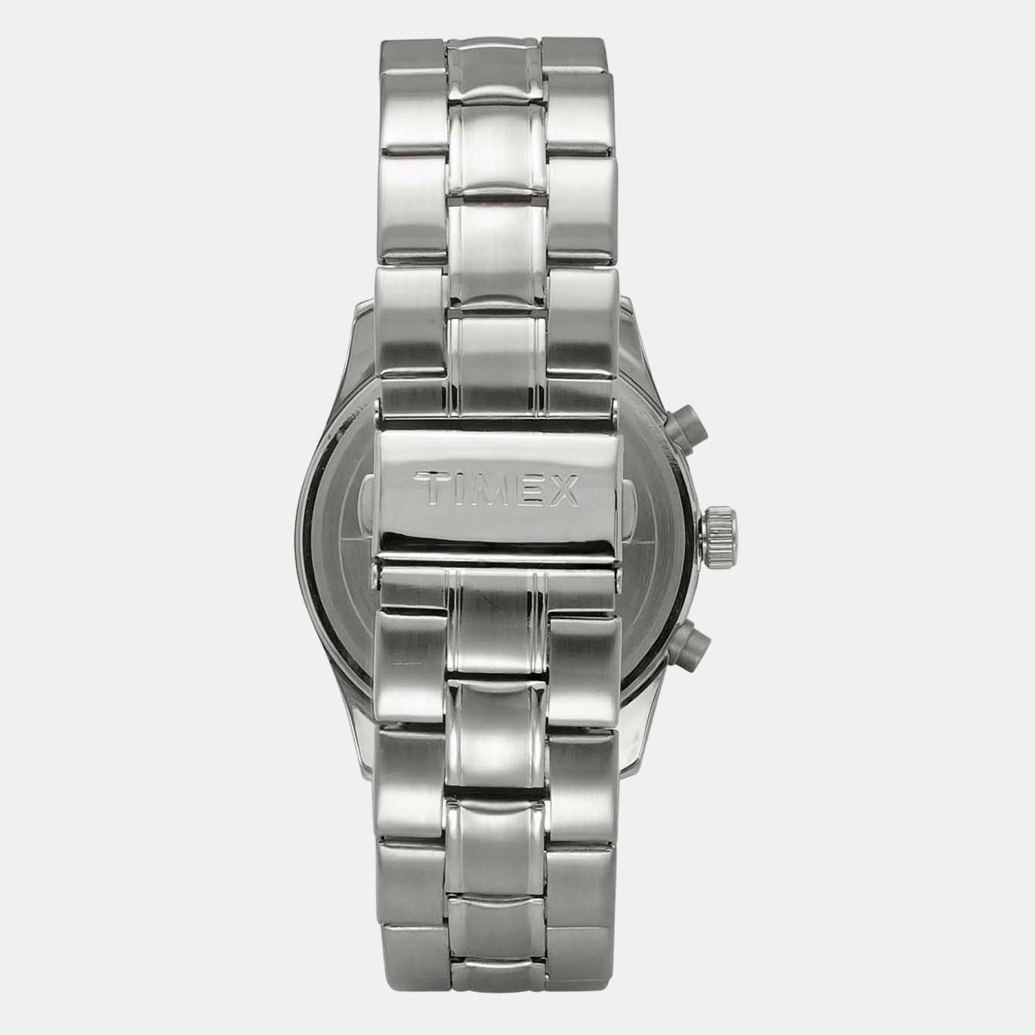 Fashion Men Quartz Silver Dial Chronograph Stainless Steel Watch TWEG19503