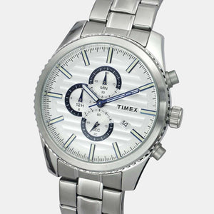 Fashion Men Quartz Silver Dial Chronograph Stainless Steel Watch TWEG19503