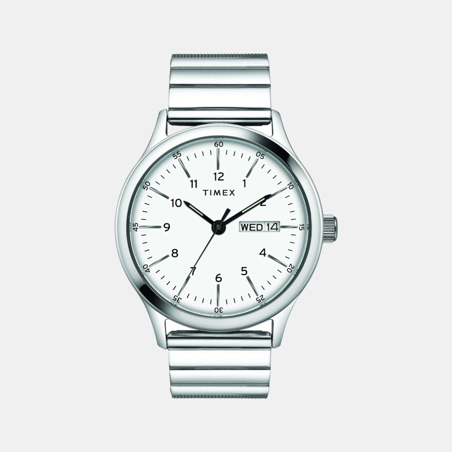 Fashion Men Quartz White Dial Analog Stainless Steel Watch TWEG19703