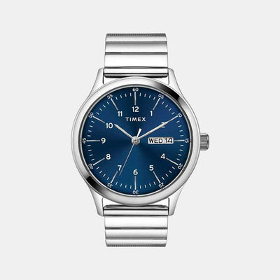 Fashion Men Quartz Blue Dial Analog Stainless Steel Watch TWEG19704