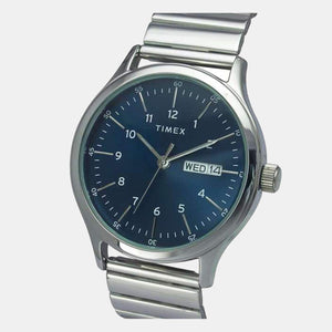 Fashion Men Quartz Blue Dial Analog Stainless Steel Watch TWEG19704