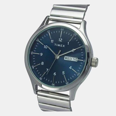 Fashion Men Quartz Blue Dial Analog Stainless Steel Watch TWEG19704