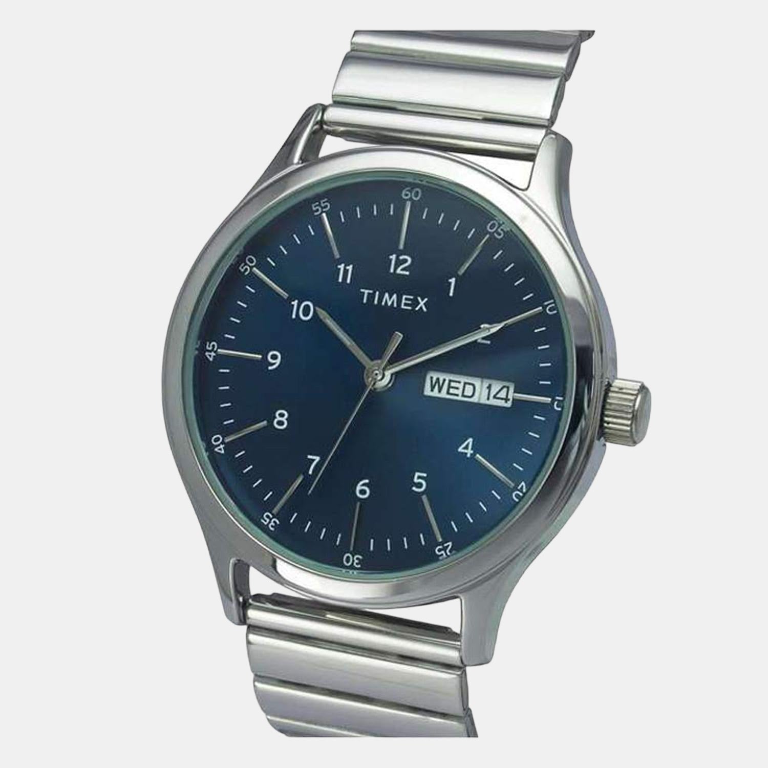 Fashion Men Quartz Blue Dial Analog Stainless Steel Watch TWEG19704