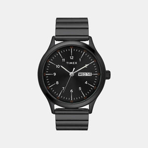 Fashion Men Quartz Black Dial Analog Stainless Steel Watch TWEG19705