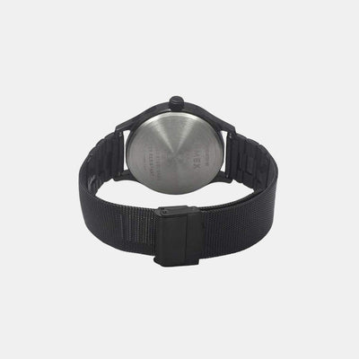 Fashion Men Quartz Black Dial Analog Stainless Steel Watch TWEG19705