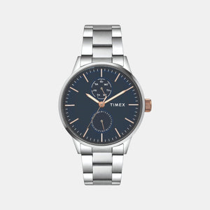 Fashion Men Quartz Blue Dial Multi-Function Stainless Steel Watch TWEG19901