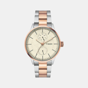 Fashion Men Quartz Beige Dial Chronograph Stainless Steel Watch TWEG19902