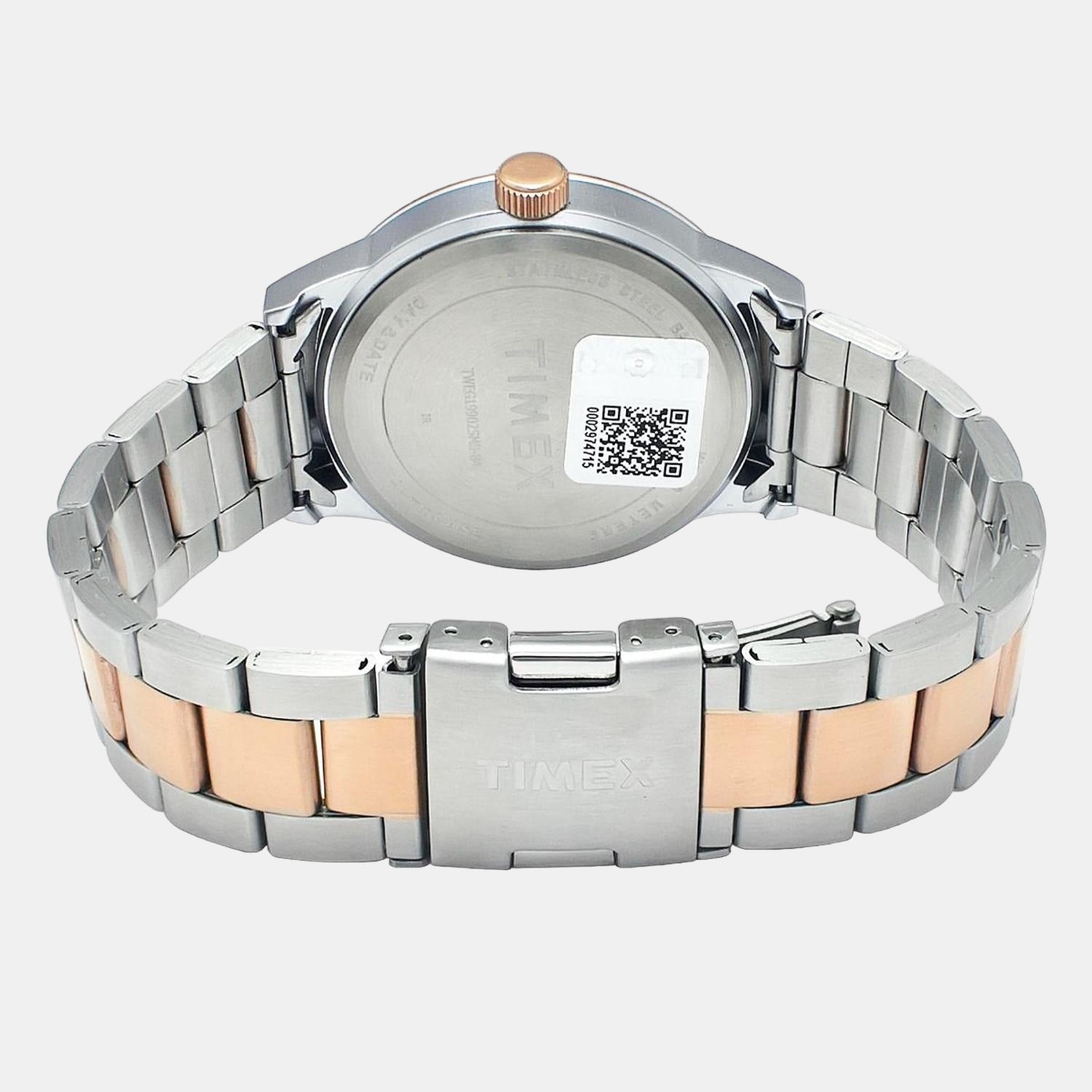 Fashion Men Quartz Beige Dial Chronograph Stainless Steel Watch TWEG19902