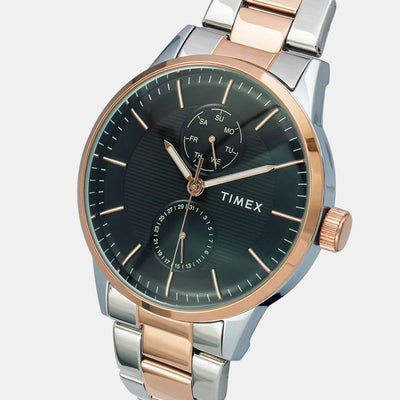 Fashion Men Quartz Black Dial Chronograph Stainless Steel Watch TWEG19903