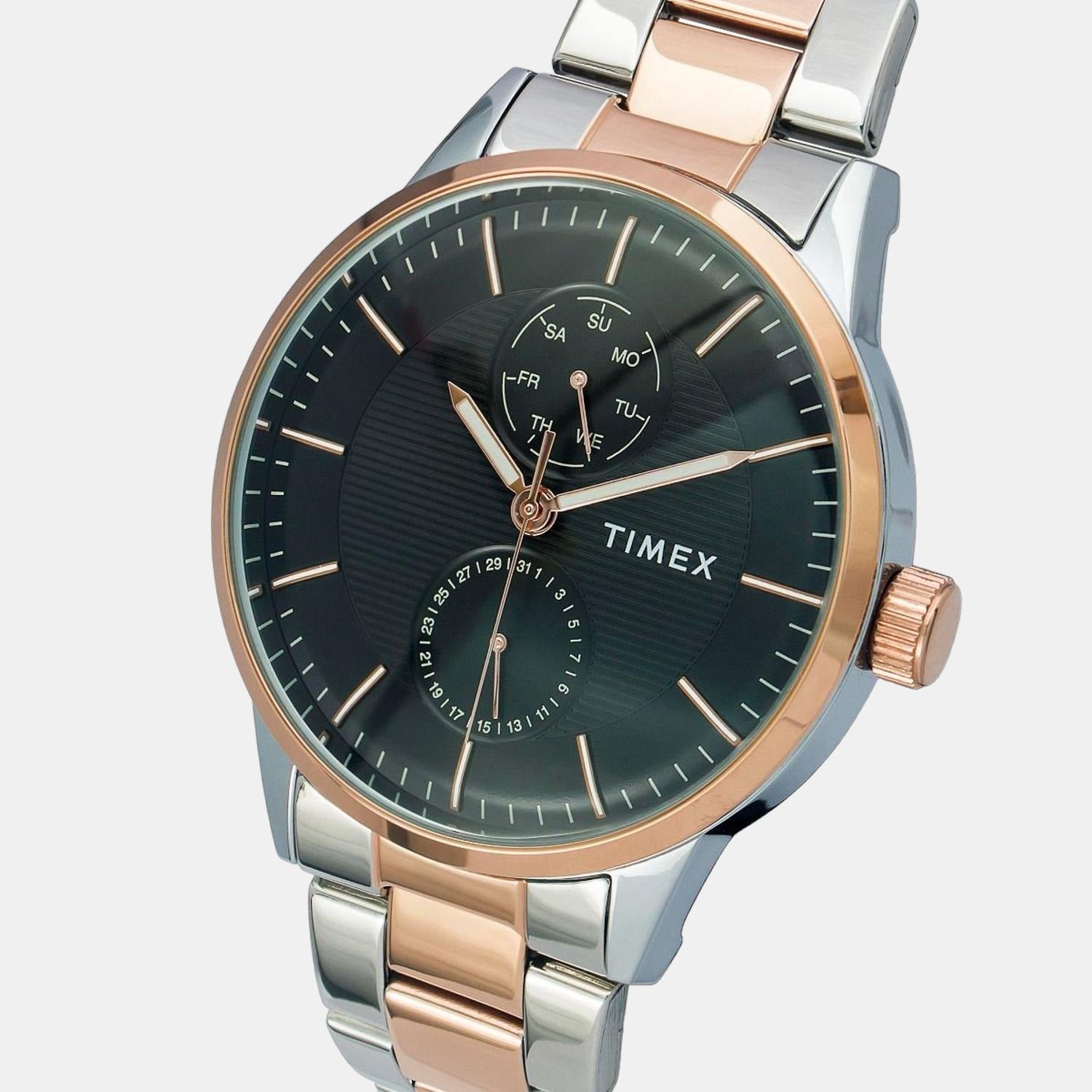 Fashion Men Quartz Black Dial Chronograph Stainless Steel Watch TWEG19903