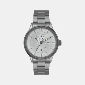 Fashion Men Quartz Grey Dial Chronograph Stainless Steel Watch TWEG19904