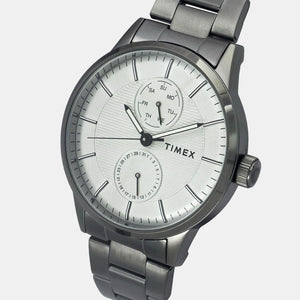 Fashion Men Quartz Grey Dial Chronograph Stainless Steel Watch TWEG19904