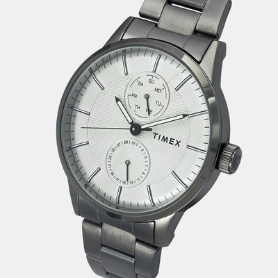 Fashion Men Quartz Grey Dial Chronograph Stainless Steel Watch TWEG19904