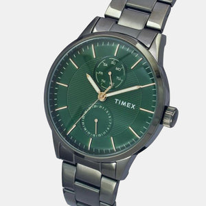 Fashion Men Quartz Green Dial Chronograph Stainless Steel Watch TWEG19905