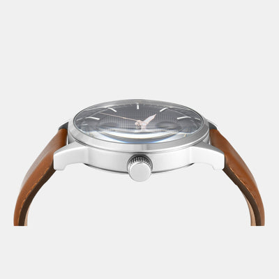 Fashion Men Quartz Blue Dial Multi-Function Leather Watch TWEG19912