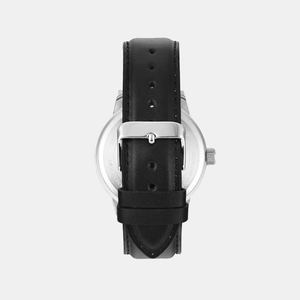 Fashion Men Quartz Black Dial Multi-Function Leather Watch TWEG19915