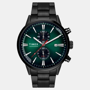 Fashion Men Quartz Green Dial Chronograph Stainless Steel Watch TWEG19933