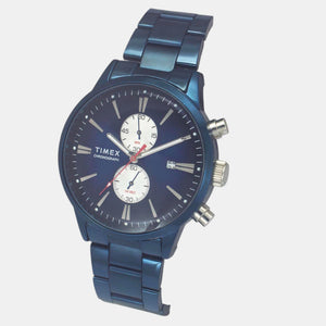 Fashion Men Quartz Blue Dial Chronograph Stainless Steel Watch TWEG19934