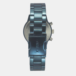 Fashion Men Quartz Blue Dial Chronograph Stainless Steel Watch TWEG19934