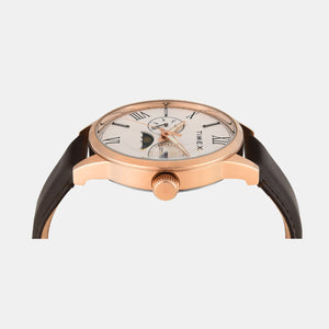Fashion Men Quartz White Dial Multi-Function Leather Watch TWEG19943