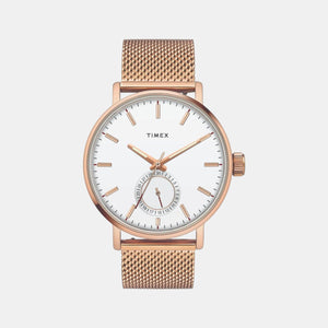 Fashion Men Quartz White Dial Analog Stainless Steel Watch TWEG20002