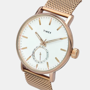 Fashion Men Quartz White Dial Analog Stainless Steel Watch TWEG20002