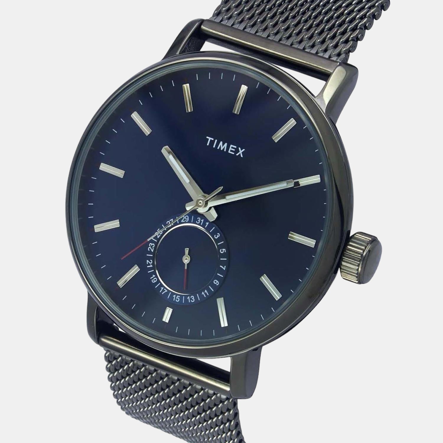 Fashion Men Quartz Blue Dial Analog Stainless Steel Watch TWEG20003