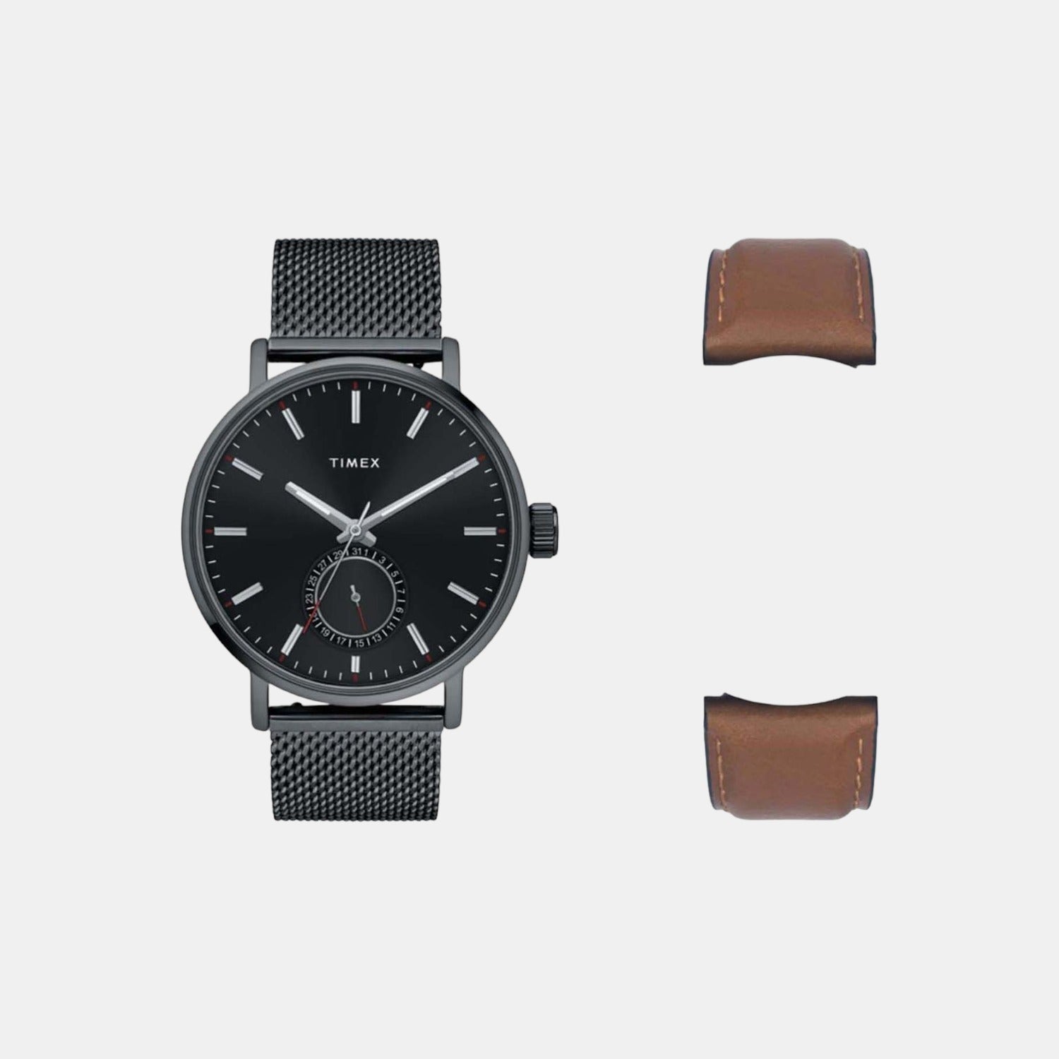 Fashion Men Quartz Black Dial Analog Stainless Steel Watch TWEG20004