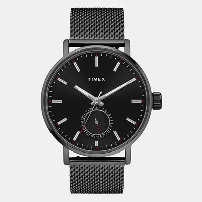 Fashion Men Quartz Black Dial Analog Stainless Steel Watch TWEG20004