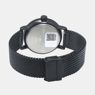 Fashion Men Quartz Black Dial Analog Stainless Steel Watch TWEG20004