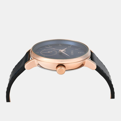 Fashion Men Quartz Blue Dial Analog Leather Watch TWEG20020