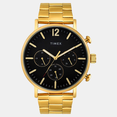 Fashion Men Quartz Black Dial Multi-Function Stainless Steel Watch TWEG20025