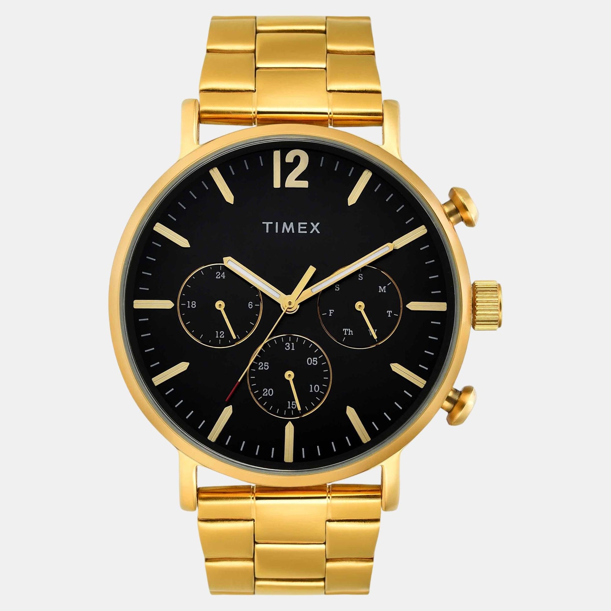 Fashion Men Quartz Black Dial Multi-Function Stainless Steel Watch TWEG20025