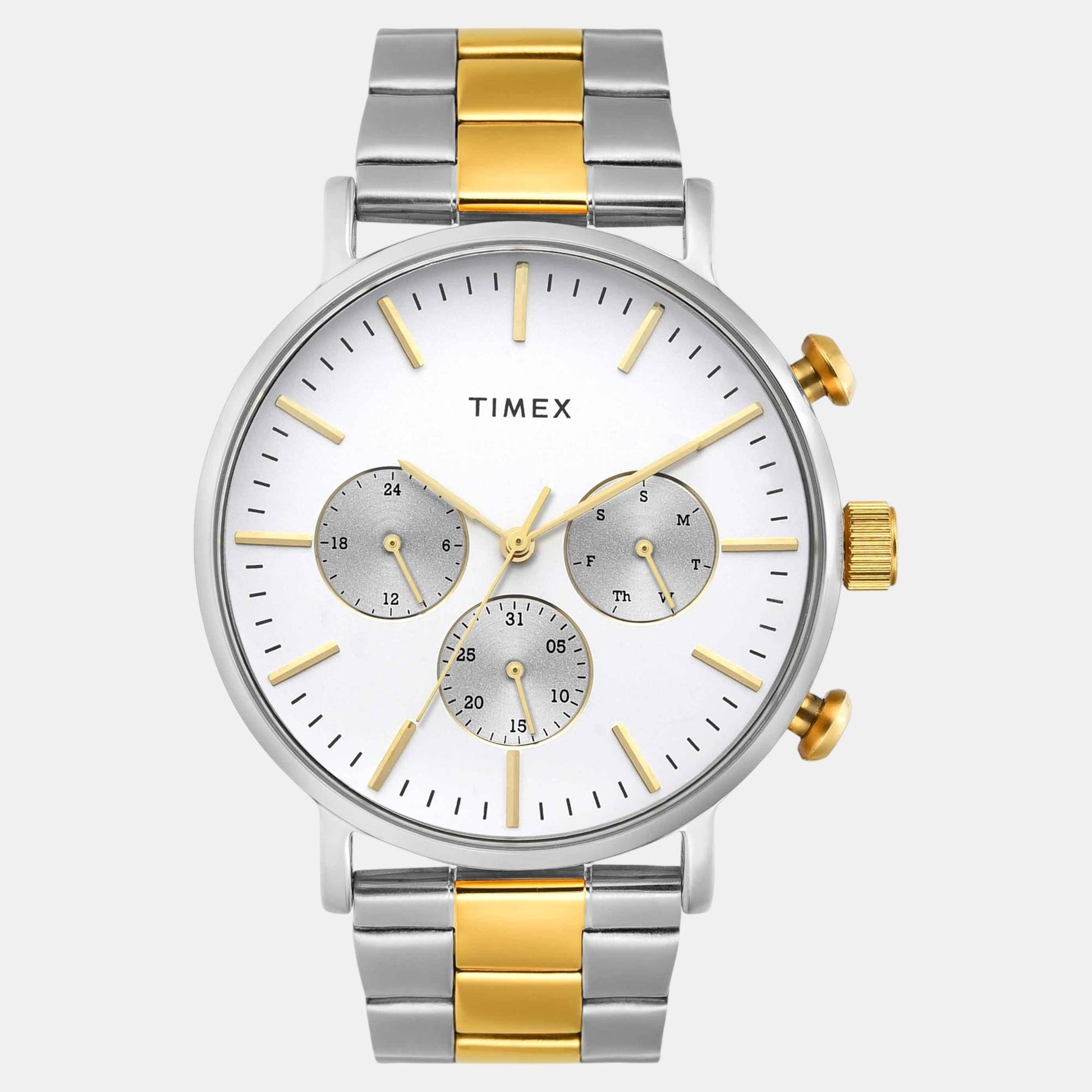Fashion Men Quartz Warm Silver Dial Multi-Function Stainless Steel Watch TWEG20026