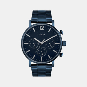 Fashion Men Quartz Blue Dial Multi-Function Stainless Steel Watch TWEG20028